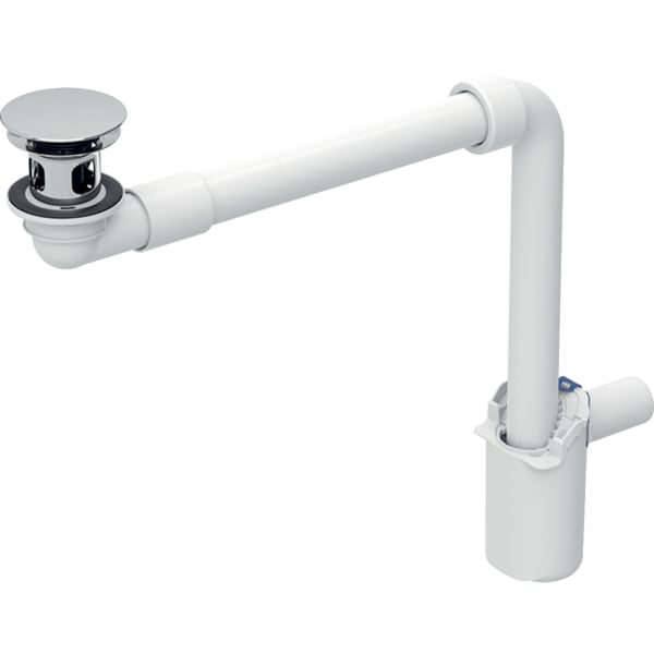 GEBERIT Odtok umyvadla Geberit, prostorově úsporný, úzké provedení, s volným odtokem a krytem ventilu chrom / Lesklý #152.092.21.1
