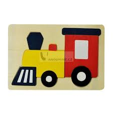 Puzzle dřevěné sedmidílné, lokomotiva