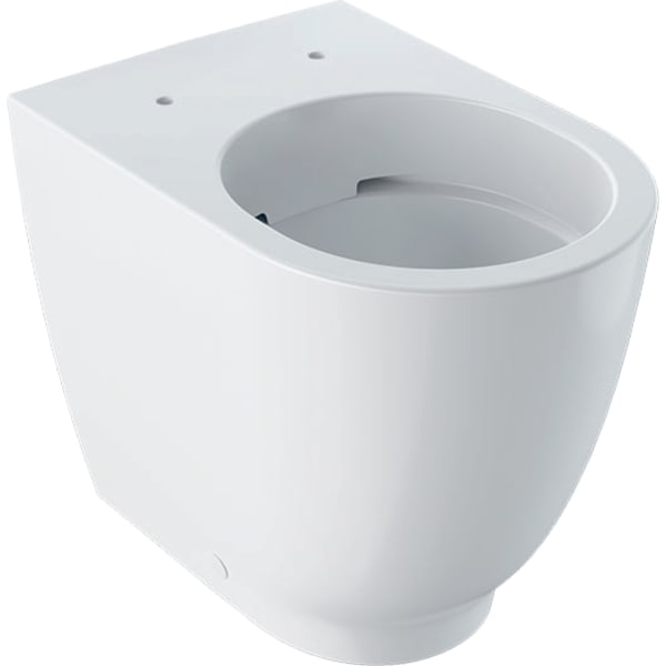 GEBERIT Stojící WC Geberit Acanto s hlubokým splachováním, zvýšené, vzadu rovné ke stěně, uzavřený tvar, Rimfree Bílá #500.602.01.2
