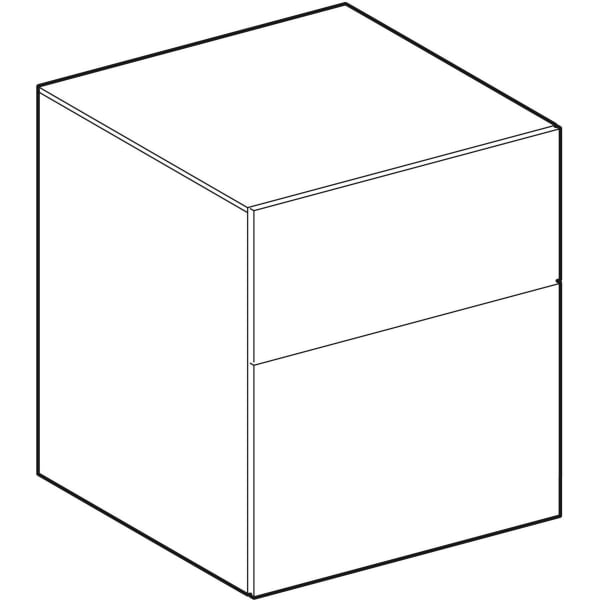 GEBERIT Boční skříňka Geberit Xeno² se dvěma zásuvkami Šedá scultura / Melamin struktura dřeva #500.504.43.1