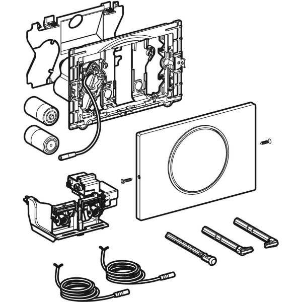 GEBERIT Ovládání WC Geberit elektronické, napájení z baterie, pro splachovací nádržku pod omítku Sigma 12 cm, s ovládacím tlačítkem Sigma10, Round, pro podpěru, manuální Deska a ovládací tlačítko: kartáčované, povlak easy-to-clean Designový kroužek: leštěný #115.864.SN.6