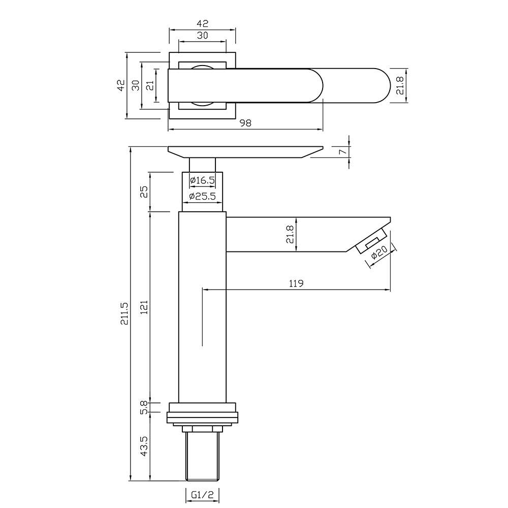 KREINER PREMIUM baterie stojánková, chrom