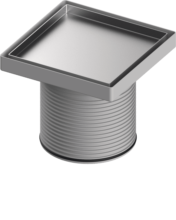 TECE TECEdrainpoint S plastový nástavec, 150 mm, rošt z nerezové oceli "plate" #3660011