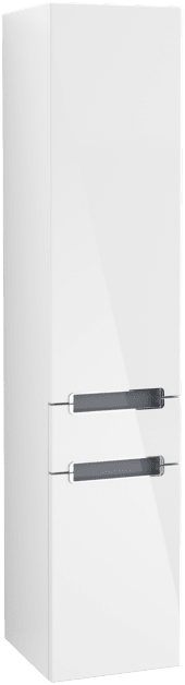 VILLEROY BOCH Subway 2.0 Vysoká skříňka, 1 zásuvka, 2 dvířka, 350 x 1650 x 370 mm, lesklá bílá #A70810DH