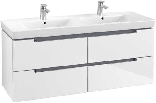 VILLEROY BOCH Subway 2.0 Vanity unit, 4 zásuvky, 1287 x 520 x 449 mm, lesklá bílá #A69910DH