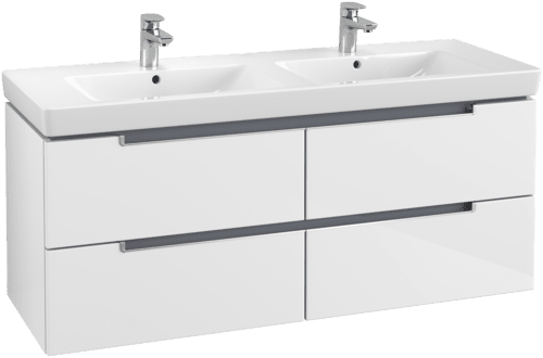 VILLEROY BOCH Subway 2.0 Vanity unit, 4 zásuvky, 1287 x 520 x 449 mm, lesklá bílá #A69900DH, obrázek 1