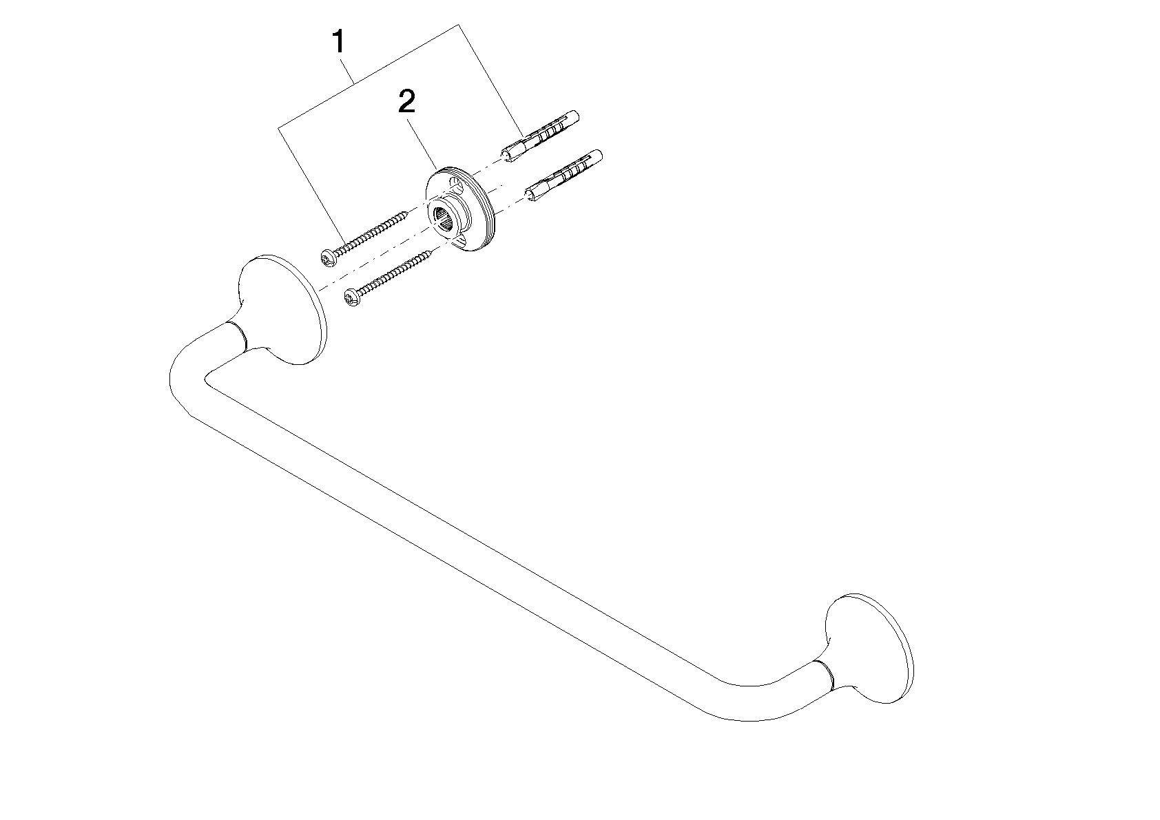 DORNBRACHT Vaia držák na ručníky 60cm #83070809-28 - kartáčovaná duramosaz