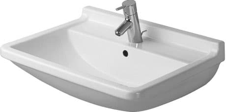 DURAVIT Umyvadlo 030065 Design by Philippe Starck #0300650030 - p Barva 00, Bílá Vysoký lesk, Počet míst pro mytí: 1 Uprostřed, Počet otvorů pro armaturu na jednom umyvadle: 1 Uprostřed 650 x 485 mm
