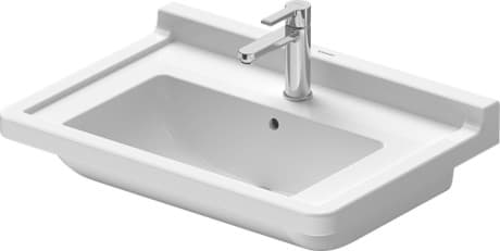 DURAVIT Umyvadlo 030470 Design by Philippe Starck #03047000001 - p Barva 00, Bílá Vysoký lesk, Počet míst pro mytí: 1 Uprostřed, Počet otvorů pro armaturu na jednom umyvadle: 1 Uprostřed, Přepad: Ano 700 x 490 mm