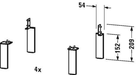 DURAVIT Nožičky UV9994 #UV999400000 - Barva 10 44 x 10 mm