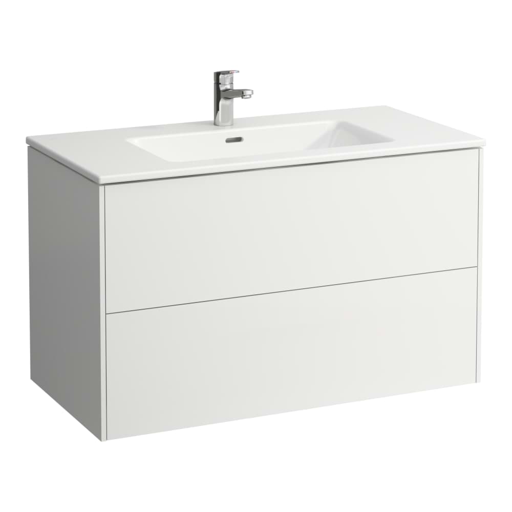 LAUFEN PRO S Umyvadlo 'slim' se skříňkou 1000 mm, se 2 zásuvkami, vč. dělícího systému do zásuvek 1000 x 500 x 610 mm #H8649622601041 - 260 - Bílá mat