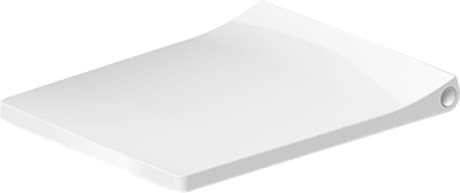 DURAVIT Sedátko pro WC Viu 002119 #0021190000 - Barva 00, Typ: Obdélníkový, Bílá Vysoký lesk, Barva závěsů: Nerez, Překrývající se 371 x 463 mm