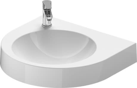 DURAVIT Umyvadlo 044958 Design by Prof. Frank Huster #0449580008 - #+ Barva 00, Bílá Vysoký lesk, Počet míst pro mytí: 1 Uprostřed, Počet předpíchnutých otvorů pro baterii: 1, Pozice dávkovače mýdla: Vpravo 575 x 520 mm
