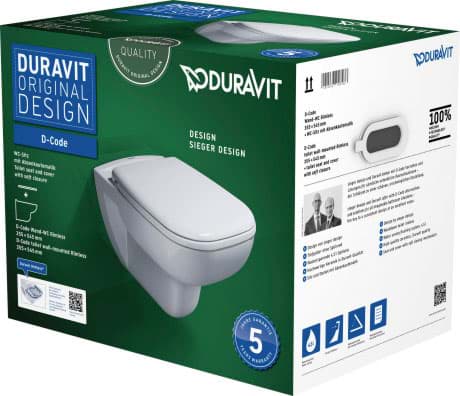 DURAVIT WC set závěsný 457009 Design by sieger design #45700900A1 - © Barva 00, Rozměry krabice: 401x450x565 mm 359 x 545 mm