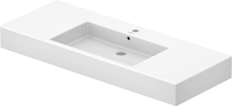 DURAVIT Umyvadlo 032912 Design by Duravit #03291200601 - p Barva 00, Bílá Vysoký lesk, Počet míst pro mytí: 1 Uprostřed, Počet otvorů pro armaturu na jednom umyvadle: 1 Uprostřed, Přepad: Ano 1250 x 490 mm