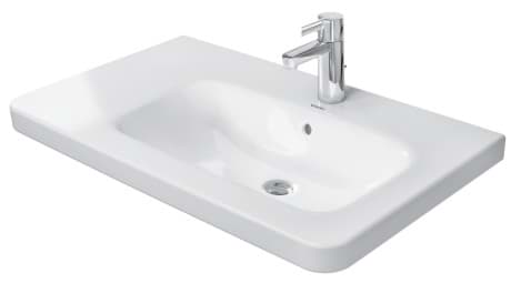 DURAVIT Umyvadlo 232680 Design by Matteo Thun & Antonio Rodriguez #2326800000 - p Barva 00, Bílá Vysoký lesk, Obdélníkový, Počet míst pro mytí: 1 Vpravo, Počet otvorů pro armaturu na jednom umyvadle: 1 Uprostřed, Přepad: Ano 800 x 480 mm