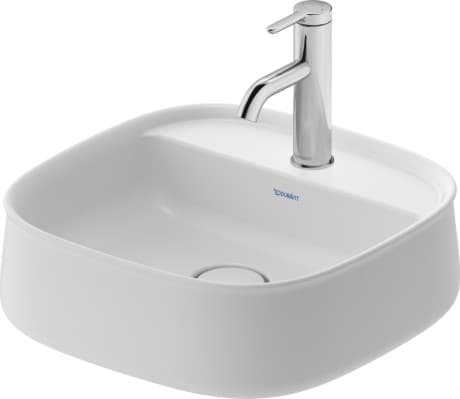 DURAVIT Umyvadlová mísa 237442 Design by Sebastian Herkner #23744213711 - p Barva 00, Bílá Vysoký lesk, Počet otvorů pro armaturu na jednom umyvadle: 1 Uprostřed, Broušené 420 x 420 mm