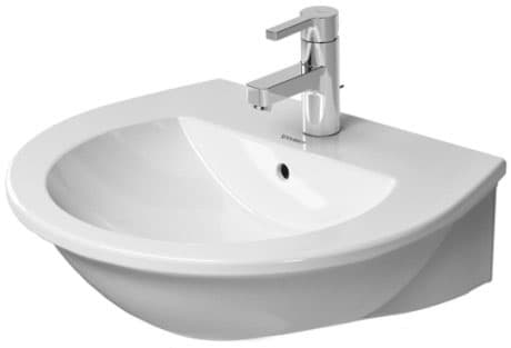DURAVIT Umyvadlo 262155 Design by sieger design #2621550000 - p Barva 00, Bílá Vysoký lesk, Kulatý, Počet míst pro mytí: 1 Uprostřed, Počet otvorů pro armaturu na jednom umyvadle: 1 Uprostřed 550 x 480 mm