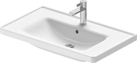 DURAVIT Umyvadlo 236780 Design by Bertrand Lejoly #2367800060 - p Barva 00, Bílá Vysoký lesk, Obdélníkový, Počet míst pro mytí: 1 Uprostřed, Počet otvorů pro armaturu na jednom umyvadle: 1 Uprostřed, Glazovaná zadní stěna: Ne 800 x 480 mm