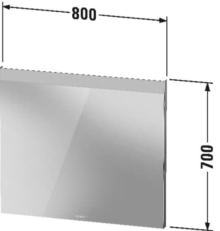 DURAVIT Zrcadlo LM7856 D Design by Duravit #LM785600000 - Barva 00, Bílá Vysoký lesk, 25 W, automatické vypínání 800 x 35 mm