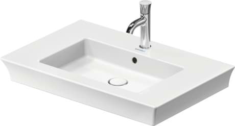 DURAVIT Umyvadlo 236375 Design by Philippe Starck #23637500601 - p Barva 00, Bílá Vysoký lesk, Počet míst pro mytí: 1 Uprostřed, Počet otvorů pro armaturu na jednom umyvadle: 1 Uprostřed, Glazovaná zadní stěna: Ano 750 x 490 mm