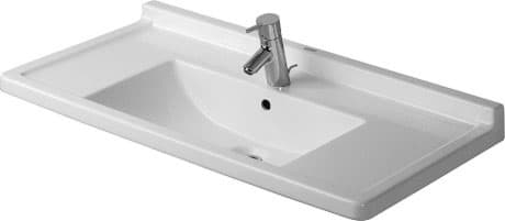 DURAVIT Umyvadlo 030480 Design by Philippe Starck #0304800000 - p Barva 00, Bílá Vysoký lesk, Počet míst pro mytí: 1 Uprostřed, Počet otvorů pro armaturu na jednom umyvadle: 1 Uprostřed, Přepad: Ano 850 x 485 mm