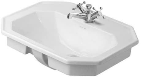 DURAVIT Vestavné umyvadlo 047658 Design by Duravit #0476580030 - #p# Barva 00, Bílá Vysoký lesk, Počet otvorů pro armaturu na jednom umyvadle: 1, Počet předpíchnutých otvorů pro baterii: 2 580 x 470 mm