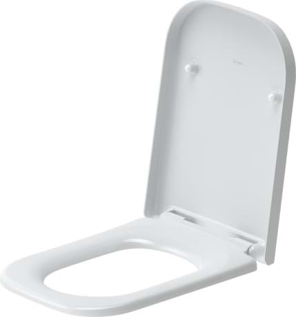 DURAVIT Sedátko pro WC 006461 Design by sieger design #0064610000 - Barva 00, Bílá Vysoký lesk, Barva závěsů: Nerez, Překrývající se 359 x 489 mm