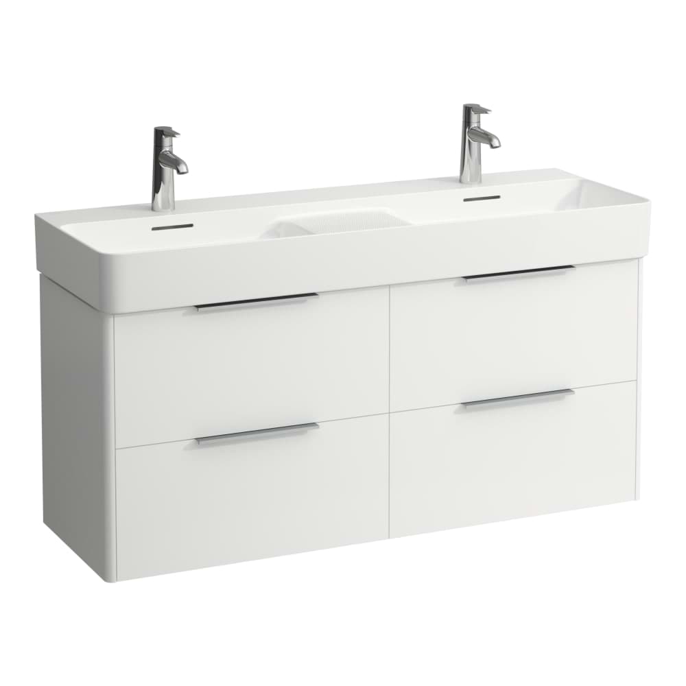 LAUFEN BASE Skříňka pod umyvadlo, se 4 zásuvkami, pro dvojumyvadlo H814282. 1180 x 390 x 530 mm #H4025341102611 - 261 - Bílá lesklá