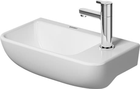 DURAVIT Umývátko 071740 Design by Philippe Starck #07174032001 - p Barva 00, Bílá Vysoký lesk, Obdélníkový, Počet míst pro mytí: 1 Vlevo, Počet otvorů pro armaturu na jednom umyvadle: 1 Vpravo 400 x 220 mm