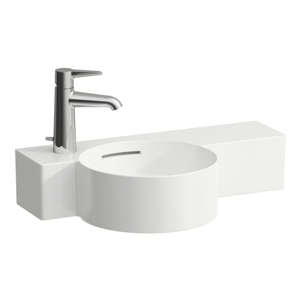 LAUFEN VAL Kulaté umývátko, s odkládací plochou vpravo, řezatelné do 430 mm 550 x 315 x 155 mm #H8152830008111