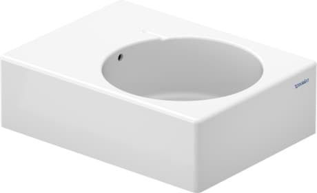 DURAVIT Umyvadlo Scola 068560 #0685600011 - # Barva 00, Bílá Vysoký lesk, Obdélníkový, Počet míst pro mytí: 1 Vpravo, Počet předpíchnutých otvorů pro baterii: 1 615 x 460 mm