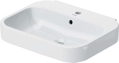 DURAVIT Umyvadlo 231660 Design by sieger design #2316600000 - p Barva 00, Bílá Vysoký lesk, Počet míst pro mytí: 1 Uprostřed, Počet otvorů pro armaturu na jednom umyvadle: 1 Uprostřed, Glazovaná zadní stěna: Ne 600 x 475 mm