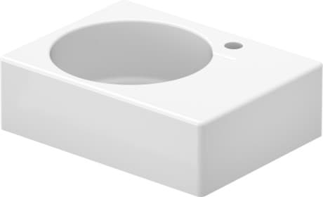 DURAVIT Umyvadlo Scola 068460 #0684600011 - # Barva 00, Bílá Vysoký lesk, Obdélníkový, Počet míst pro mytí: 1 Vlevo, Počet předpíchnutých otvorů pro baterii: 1 615 x 460 mm