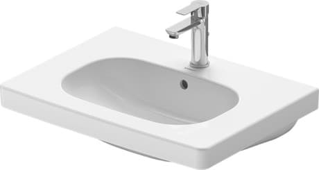 DURAVIT Umyvadlo 034265 Design by sieger design #03426500002 - p Barva 00, Bílá Vysoký lesk, Počet míst pro mytí: 1 Uprostřed, Počet otvorů pro armaturu na jednom umyvadle: 1 Uprostřed, Glazovaná zadní stěna: Ne 650 x 485 mm