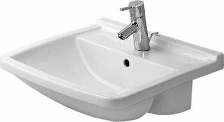 DURAVIT Polozápustné umyvadlo 031055 Design by Philippe Starck #0310550000 - p Barva 00, Bílá Vysoký lesk, Počet otvorů pro armaturu na jednom umyvadle: 1 550 x 460 mm