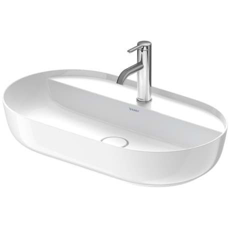 DURAVIT Umyvadlová mísa 038070 Design by Cecilie Manz #03807023001 - p Barva 00, Bílá Vysoký lesk, Počet míst pro mytí: 1 Uprostřed, Počet otvorů pro armaturu na jednom umyvadle: 1 Uprostřed, Glazovaná zadní stěna: Ne 700 x 400 mm