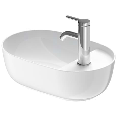 DURAVIT Umyvadlová mísa 038142 Design by Cecilie Manz #03814200001 - p Barva 00, Bílá Vysoký lesk, Počet míst pro mytí: 1 Vlevo, Počet otvorů pro armaturu na jednom umyvadle: 1 Po stranách, Glazovaná zadní stěna: Ne 420 x 270 mm