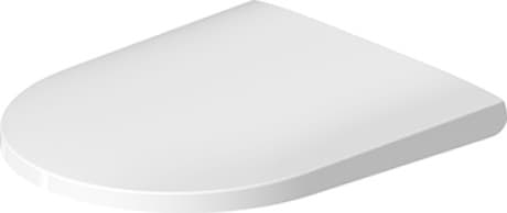 DURAVIT Sedátko pro WC 002161 Design by Bertrand Lejoly #0021610000 - Barva 00, Typ: Ve tvaru D, Bílá Vysoký lesk, Odnímatelné sedátko, Barva závěsů: Nerez, Překrývající se 376 x 441 mm