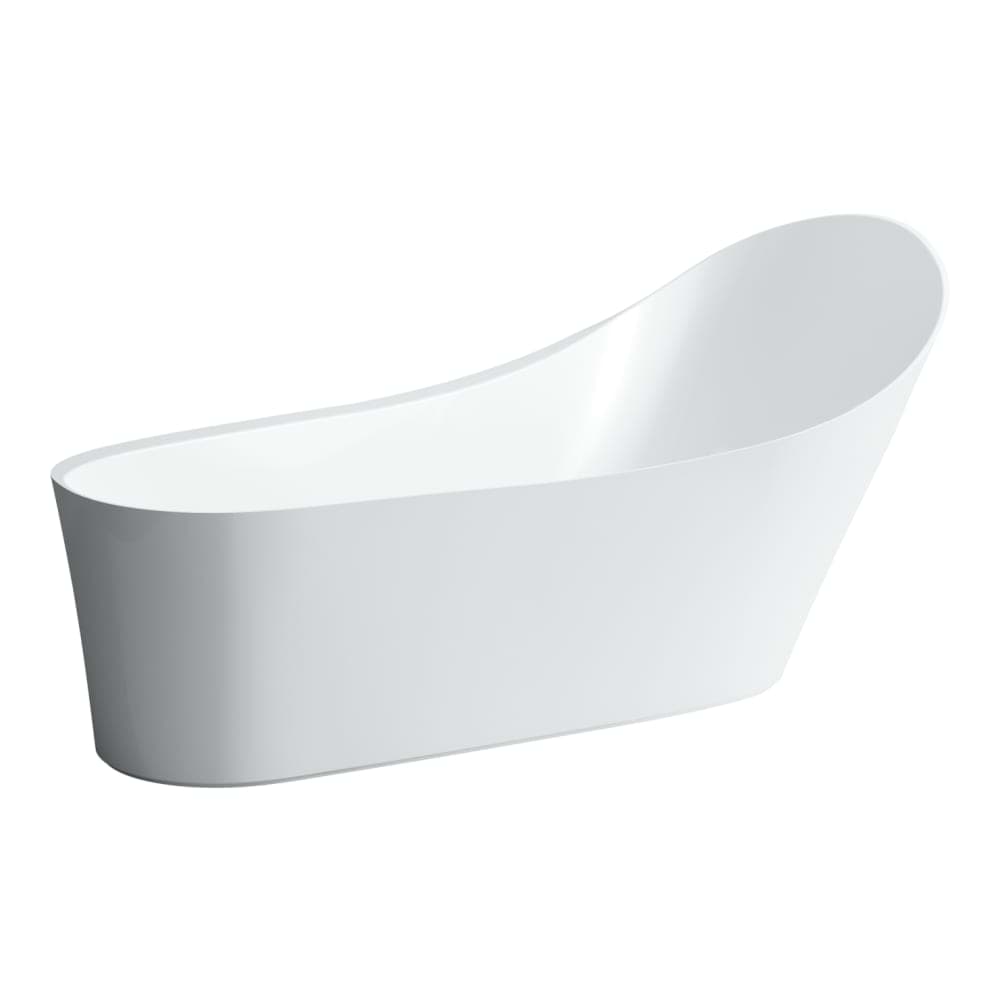 LAUFEN PALOMBA COLLECTION Volně stojící vana z materiálu solid surface, se skrytým přepadem, včetně click-clack odpadu, speciální konstrukce pro usnadnění instalace 1800 x 890 x 540 mm #H2458020006151