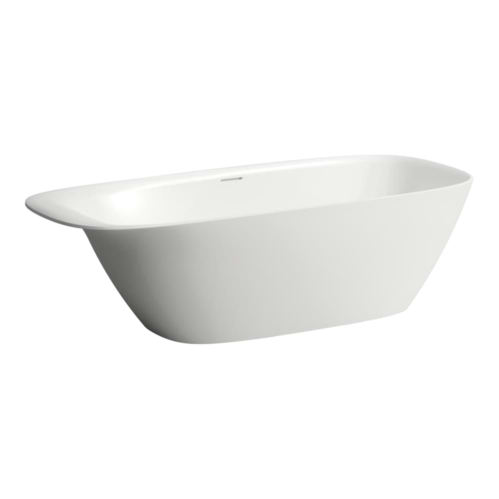 LAUFEN INO Vana, samostatně stojící, z materiálu SENTEC, sifon push-up systém otvírání, včetně 1 m ohebné hadice a click-clak odpadní a přepadové krytky (chrom) 1800 x 800 x 520 mm #H2303020000001 - 000 - Bílá