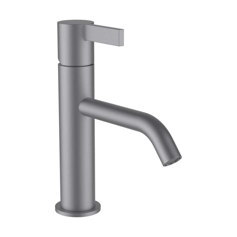LAUFEN Kartell LAUFEN Umyvadlová stojánková páková baterie, pevný výtok 135mm, průtok 5,3 l/min, bez automatické výpusti, PVD inox kartáčovaná ocel #H3113310901201