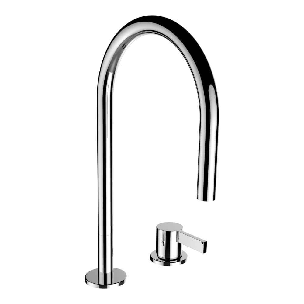 LAUFEN Kartell LAUFEN Umyvadlová stojánková dvouotvorová páková baterie s otočným výtokem 166 mm, průtok 5,3 l/min, bez automatické výpusti, chrom #H3113320042201