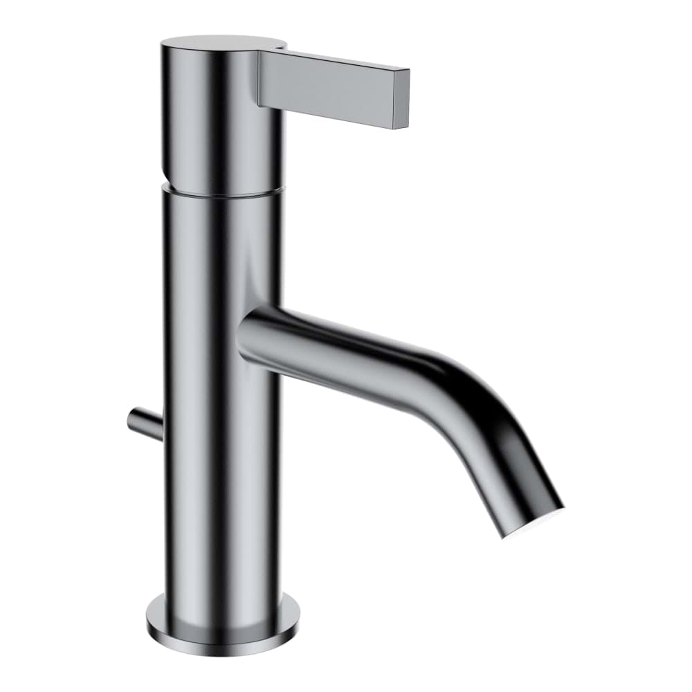 LAUFEN Kartell LAUFEN Umyvadlová stojánková páková baterie, pevný výtok 115mm, průtok 5,3 l/min, s automatickou výpustí, PVD inox kartáčovaná ocel #H3113310901011