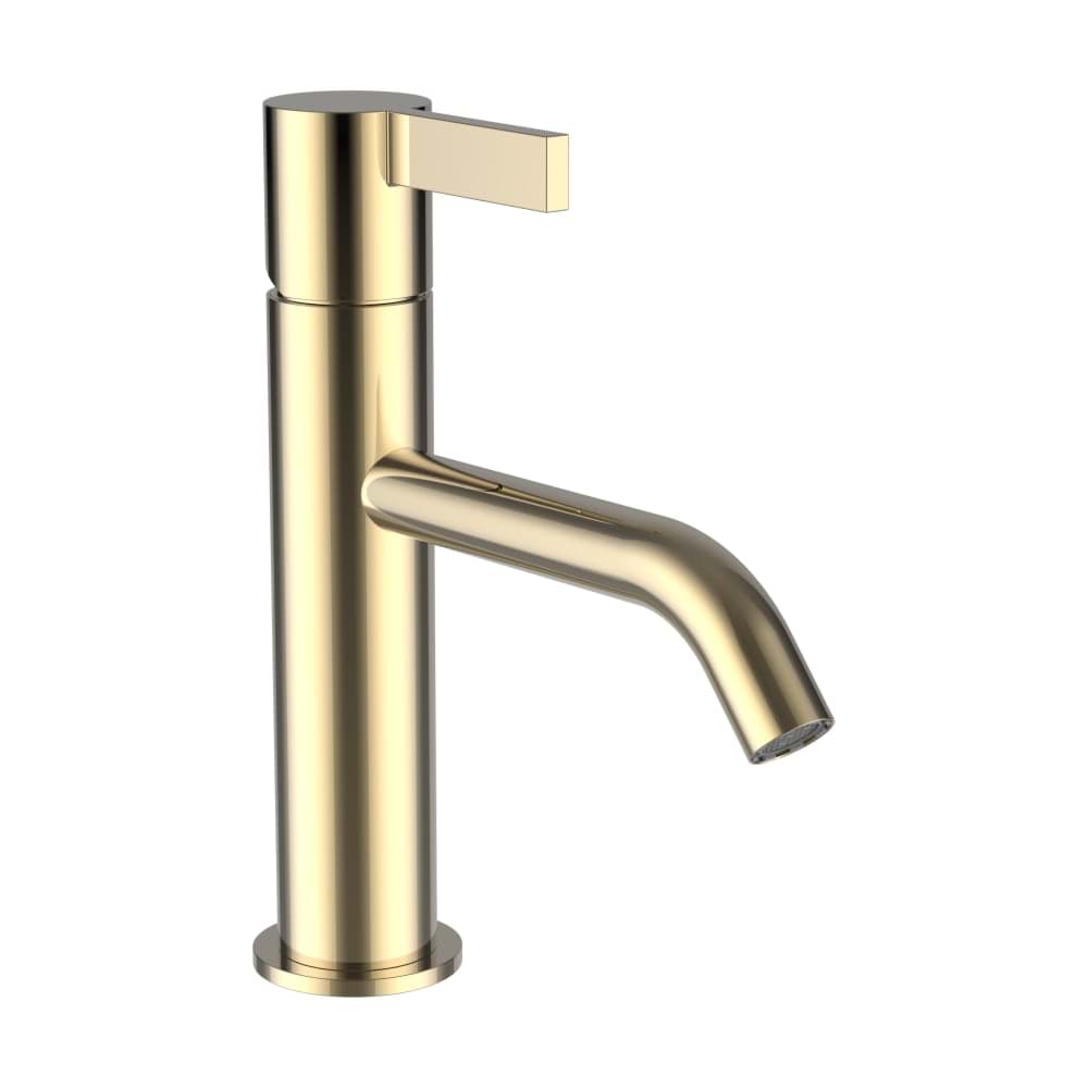 LAUFEN Kartell LAUFEN Umyvadlová stojánková páková baterie, pevný výtok 135 mm, průtok 5,3 l/min, bez automatické výpusti, PVD zlatá lesklá #H3113310011201