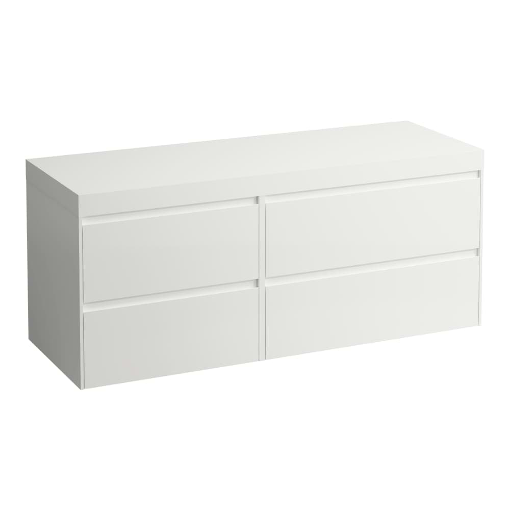 LAUFEN LANI Modulární sestava 1400, umyvadlová deska 65 mm (.260 bílá mat), bez výřezu, se 4 zásuvkami: zásuvkový element 800 pravý + zásuvkový element 600 levý 1370 x 495 x 580 mm #H4045811122601 - 260 - Bílá mat