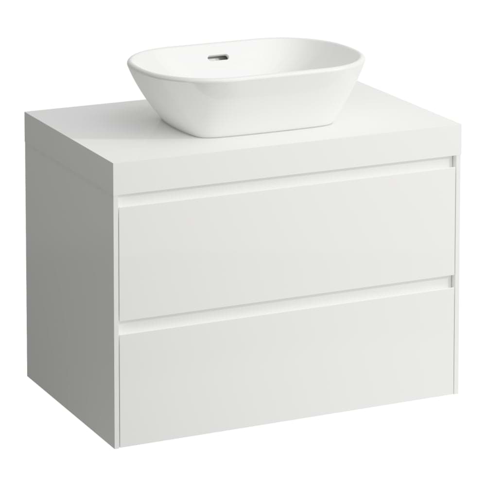 LAUFEN LANI Modulární sestava 800, umyvadlová deska 65 mm (.260 bílá mat), s výřezem uprostřed, se 2 zásuvkami 785 x 495 x 580 mm #H4045511122661 - 266 - Šedá traffic