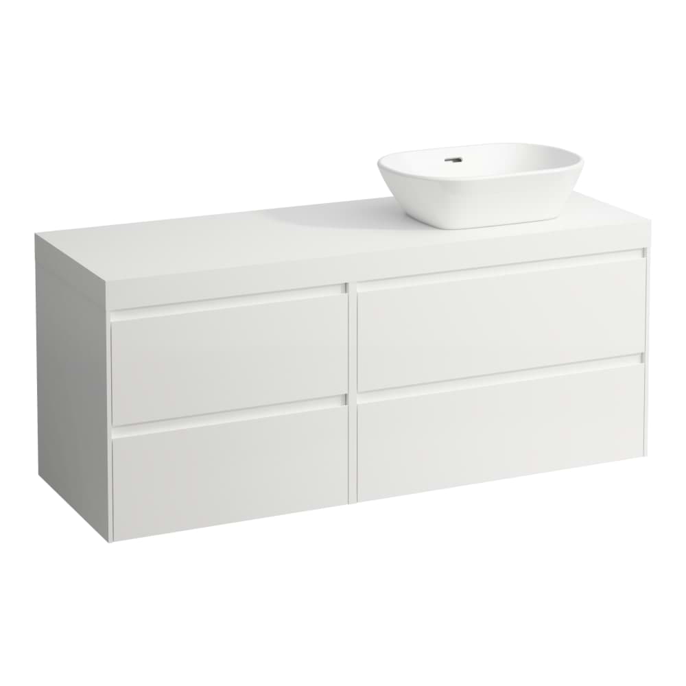 LAUFEN LANI Modulární sestava 1400, umyvadlová deska 65 mm (.260 bílá mat), s výřezem vpravo, se 4 zásuvkami: zásuvkový element 800 pravý + zásuvkový element 600 levý 1370 x 495 x 580 mm #H4045831122671 - 267 - Divoký dub