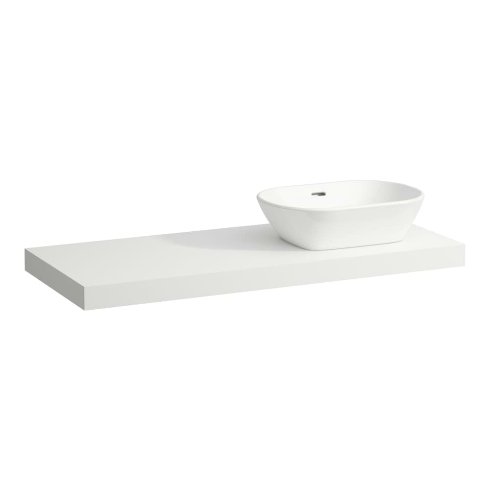 LAUFEN LANI Umyvadlová deska 1200, s výřezem vpravo, tloušťka: 65 mm, vč. 2 nástěnných držáků 1185 x 495 x 65 mm #H4046731122661 - 266 - Šedá traffic
