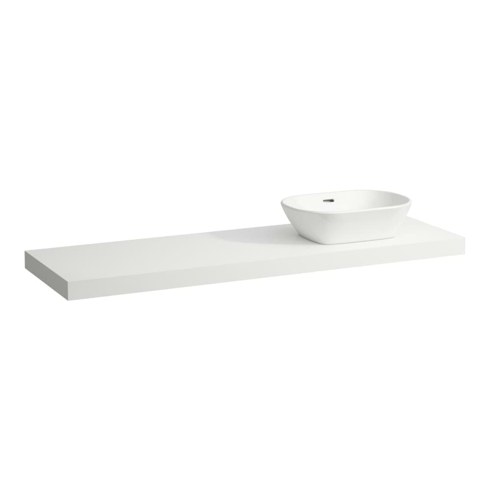 LAUFEN LANI Umyvadlová deska 1600, s výřezem vpravo, tloušťka: 65 mm, vč. 3 nástěnných držáků 1570 x 495 x 65 mm #H4046931122661 - 266 - Šedá traffic